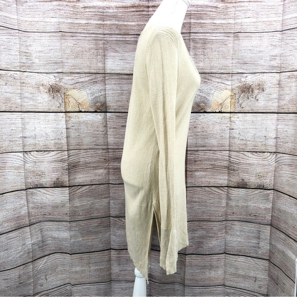 Free People Cream Criss Cross Oversized Knit Tunic Size M - Picture 3 of 7
